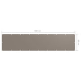 Balkongskärm taupe 90x400 cm oxfordtyg