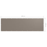 Balkongskärm taupe 120x400 cm oxfordtyg
