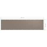 Balkongskärm taupe 120x500 cm oxfordtyg