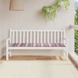 Bänkdyna för trädgården rödrutig 180x50x3 cm tyg