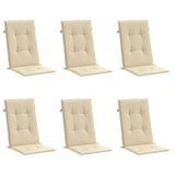 Stolsdynor 6 st beige 120x50x3 cm tyg