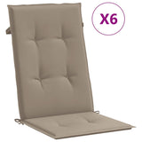 Stolsdynor 6 st taupe 120x50x3 cm tyg