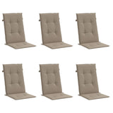 Stolsdynor 6 st taupe 120x50x3 cm tyg