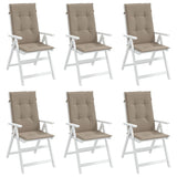 Stolsdynor 6 st taupe 120x50x3 cm tyg