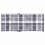 Stolsdynor 6 st grårutig 120x50x3 cm tyg