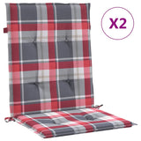 Stolsdynor 2 st rödrutig 100x50x3 cm oxfordtyg