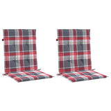 Stolsdynor 2 st rödrutig 100x50x3 cm oxfordtyg