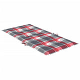 Stolsdynor 2 st rödrutig 100x50x3 cm oxfordtyg