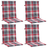 Stolsdynor 4 st rödrutig 100x50x3 cm oxfordtyg