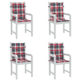 Stolsdynor 4 st rödrutig 100x50x3 cm oxfordtyg