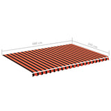 Markisväv orange och brun 5x3,5 m