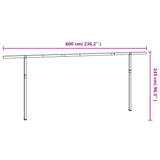 Markisstolpar set antracit 600x245 cm järn