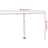Markisstolpar set vit 450x245 cm järn