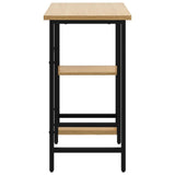Datorbord svart och ljus ek 80x40x72 cm MDF och metall