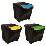Staplingsbara soptunnor 3 st antracit 75 L