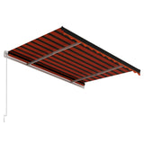 Markis automatiskt infällbar 300x250 cm orange och brun