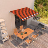 Markis automatiskt infällbar 300x250 cm orange och brun
