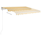 Automatisk markis 350x250 cm gul och vit