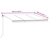 Automatisk markis 500x300 cm gräddvit