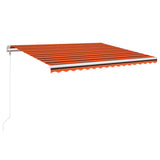 Markis automatiskt infällbar 450x350 cm orange och brun