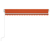 Markis automatiskt infällbar 450x350 cm orange och brun