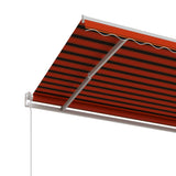 Markis automatiskt infällbar 450x350 cm orange och brun