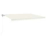Markis automatiskt infällbar 500x350 cm gräddvit
