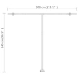 Fristående markis manuell 300x250 cm gräddvit