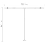 Fristående markis automatisk 300x250 cm gräddvit