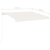 Fristående markis automatisk 350x250 cm gräddvit
