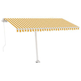 Fristående markis manuellt infällbar 400x300 cm gul/vit