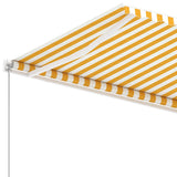 Fristående markis manuellt infällbar 400x300 cm gul/vit