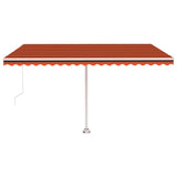 Fristående markis manuellt infällbar 450x300 cm orange/brun