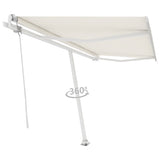 Fristående markis automatisk 450x300 cm gräddvit