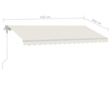 Fristående markis automatisk 450x300 cm gräddvit