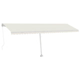 Fristående markis manuellt infällbar 600x300 cm gräddvit