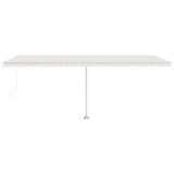 Fristående markis manuellt infällbar 600x300 cm gräddvit