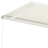 Fristående markis manuellt infällbar 600x300 cm gräddvit