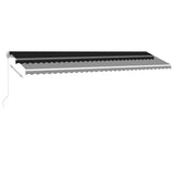 Fristående markis manuellt infällbar 600x300 cm antracit