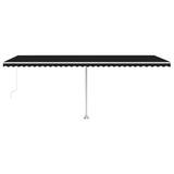 Fristående markis manuellt infällbar 600x300 cm antracit