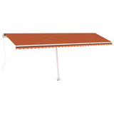 Fristående markis manuellt infällbar 600x300 cm orange/brun