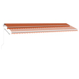 Fristående markis manuellt infällbar 600x300 cm orange/brun