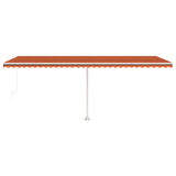 Fristående markis manuellt infällbar 600x300 cm orange/brun