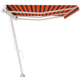Fristående markis manuellt infällbar 600x300 cm orange/brun