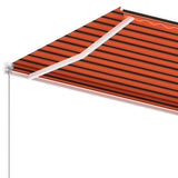 Fristående markis manuellt infällbar 600x300 cm orange/brun