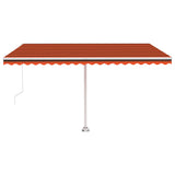 Fristående markis manuellt infällbar 400x350 cm orange/brun