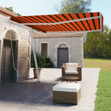 Fristående markis manuellt infällbar 400x350 cm orange/brun