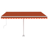 Fristående markis automatisk 400x350 cm orange/brun
