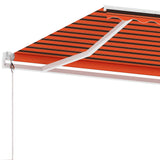 Fristående markis automatisk 400x350 cm orange/brun