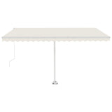 Fristående markis manuellt infällbar 450x350 cm gräddvit
